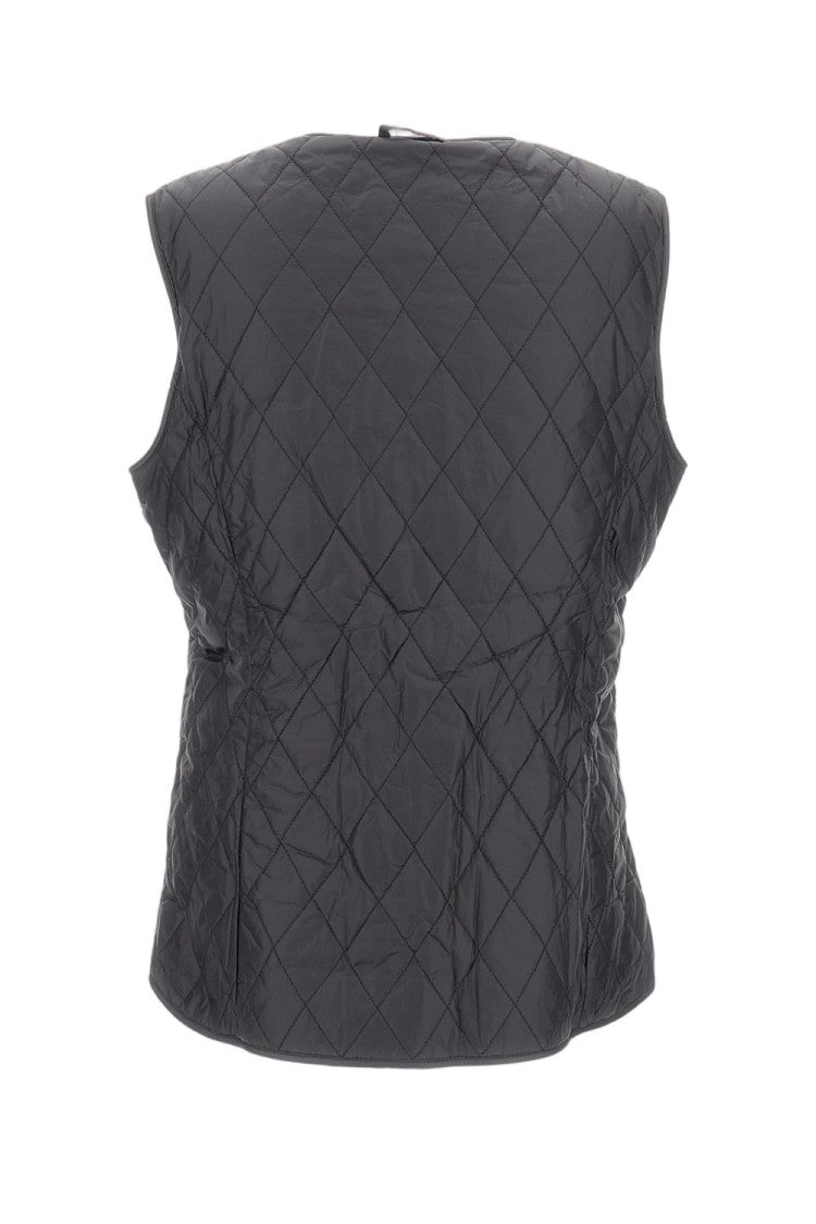 Barbour Quilted Nylon Vest With Metal Zip Closure