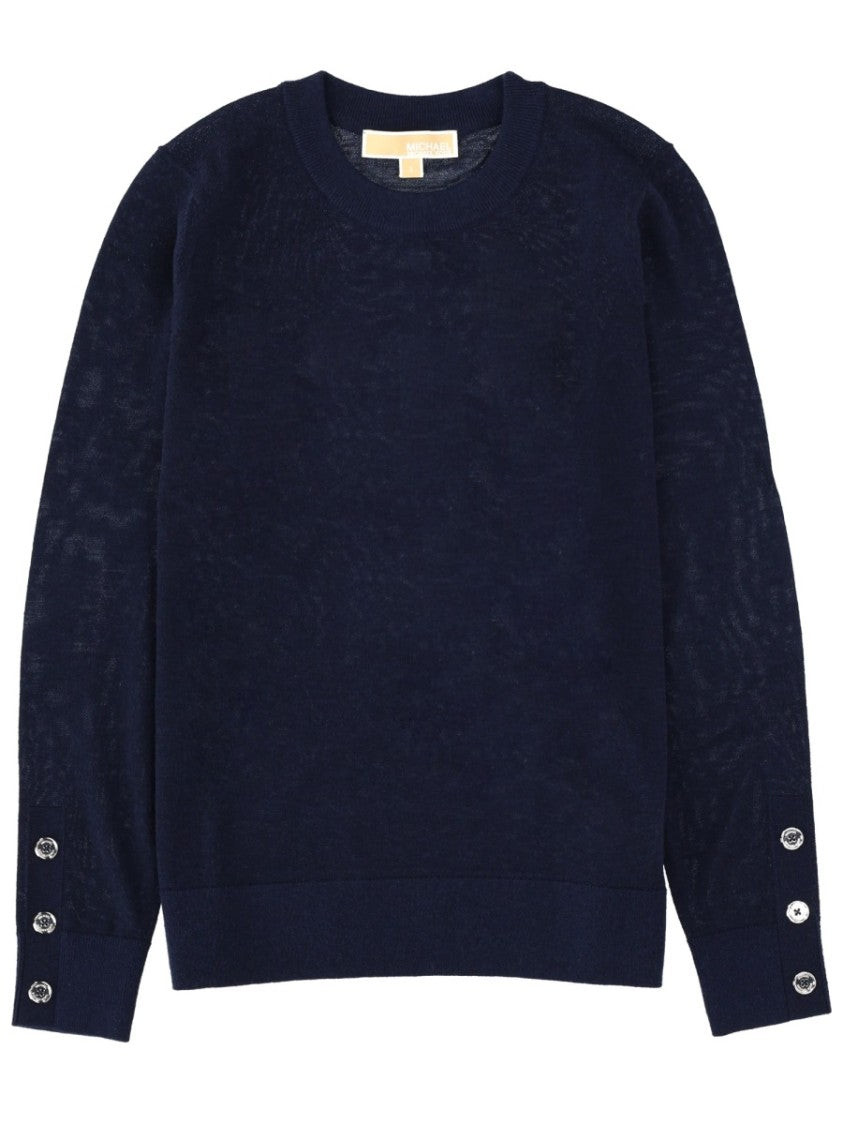 Michael Michael Kors Black Crewneck Merino Wool Sweater