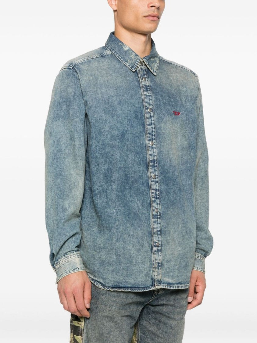 Diesel Faded Blue Denim Shirt