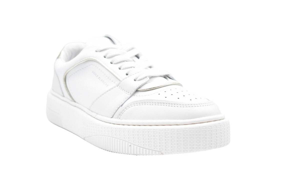 Voile Blanche White Platinum Laced Luxury Flat Shoes