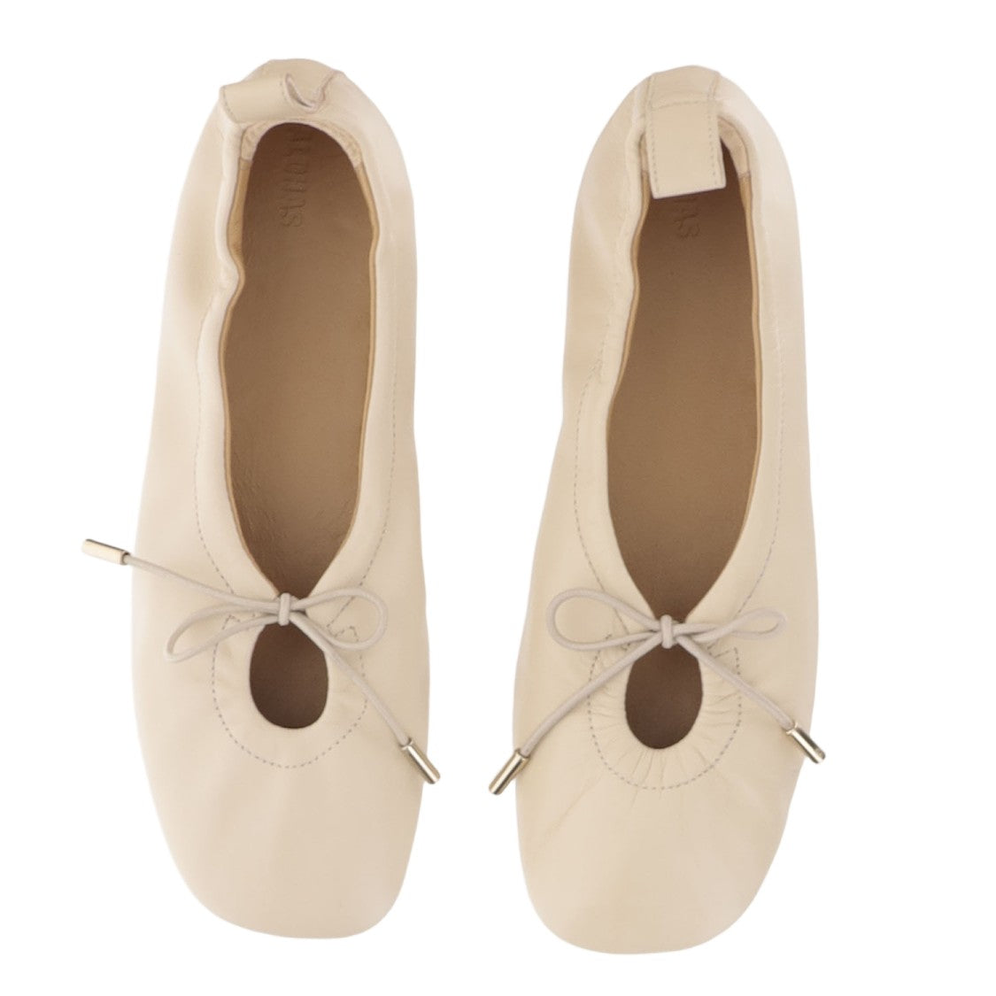 Alohas Rosalind Leather Ballerina Flats With Bow Detail