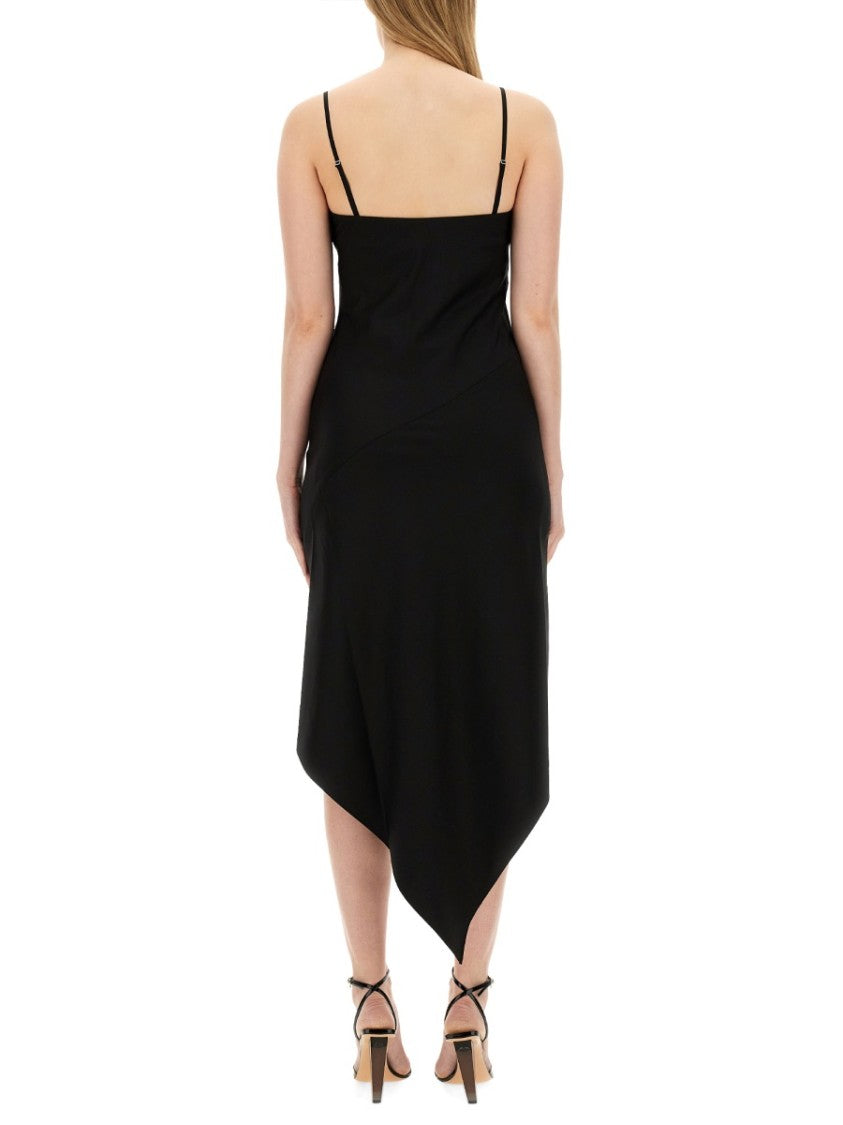 Helmut Lang Fitted Evening Dress With Scarf Hem Design