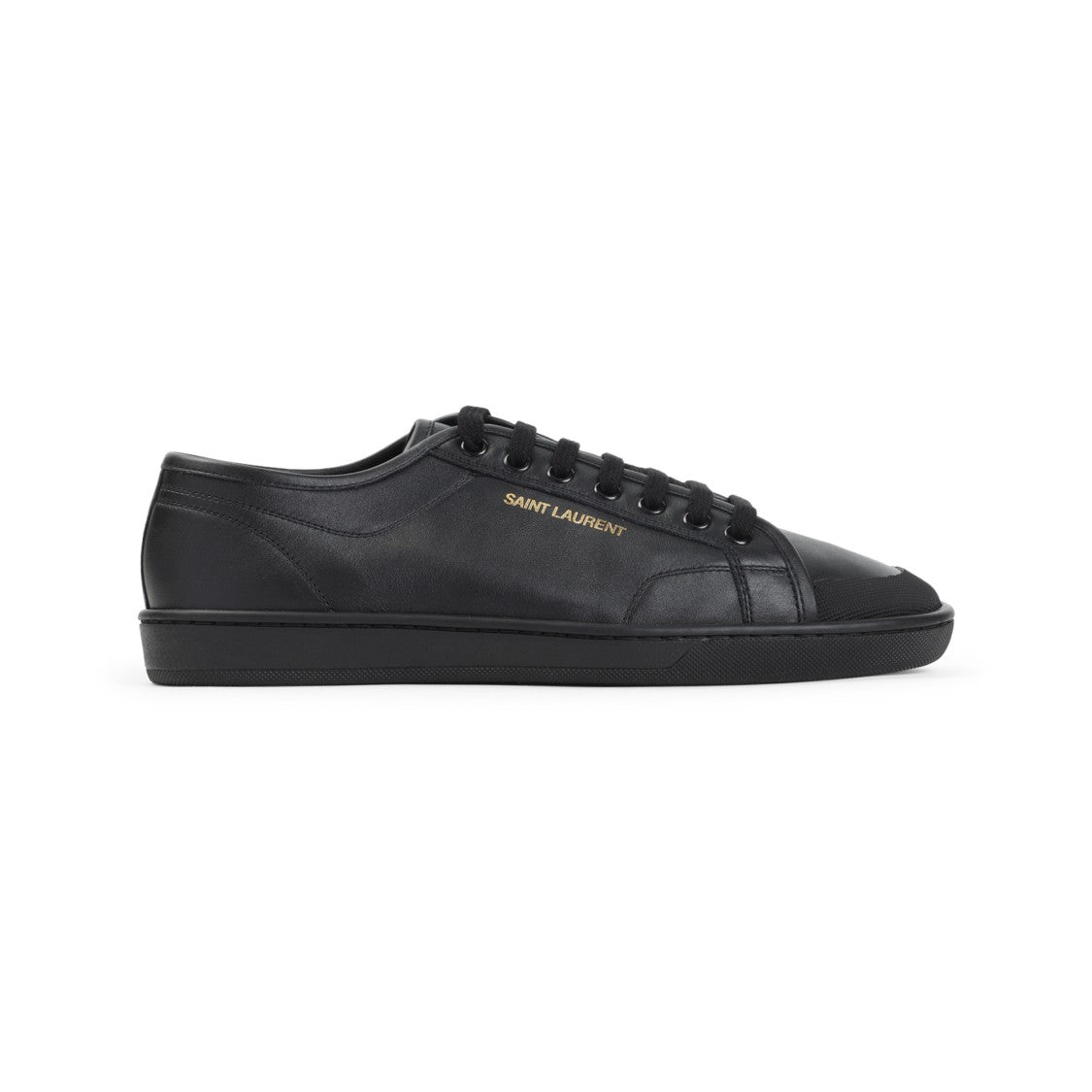 Saint Laurent Black Leather Sneakers With Minimalist Design