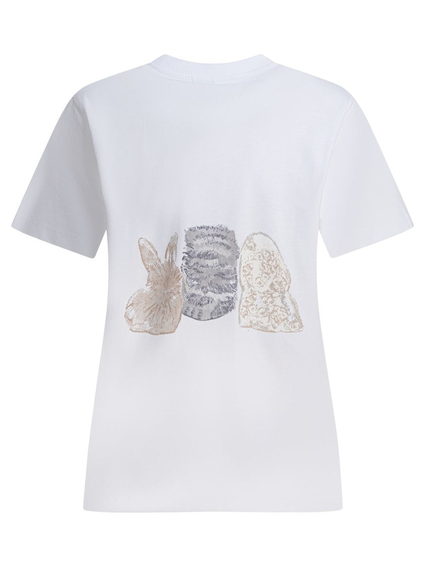 Ganni "Cute Animals" T-Shirt In Cotton