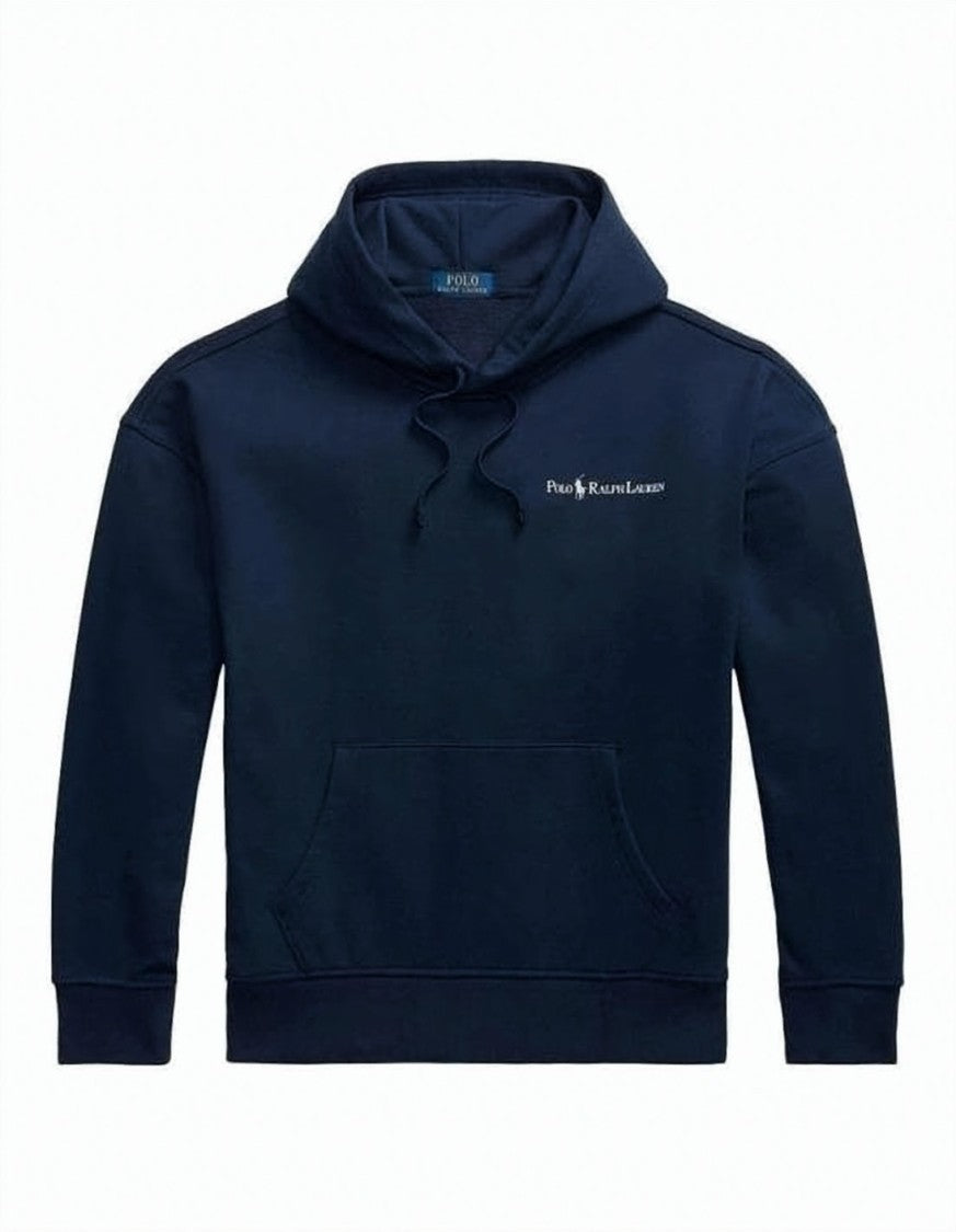 Polo Ralph Lauren Classic Blue Hoodie With Adjustable Drawstring