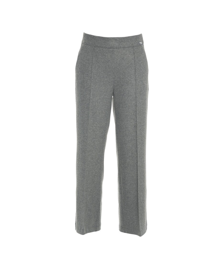 Cambio Straight-Cut Medium Grey Wool Trousers With Tailored Fit