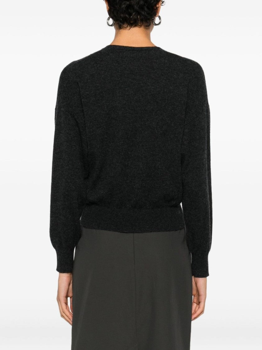 Ivory Paris Wrap-Style Cashmere Sweater With V-Neckline