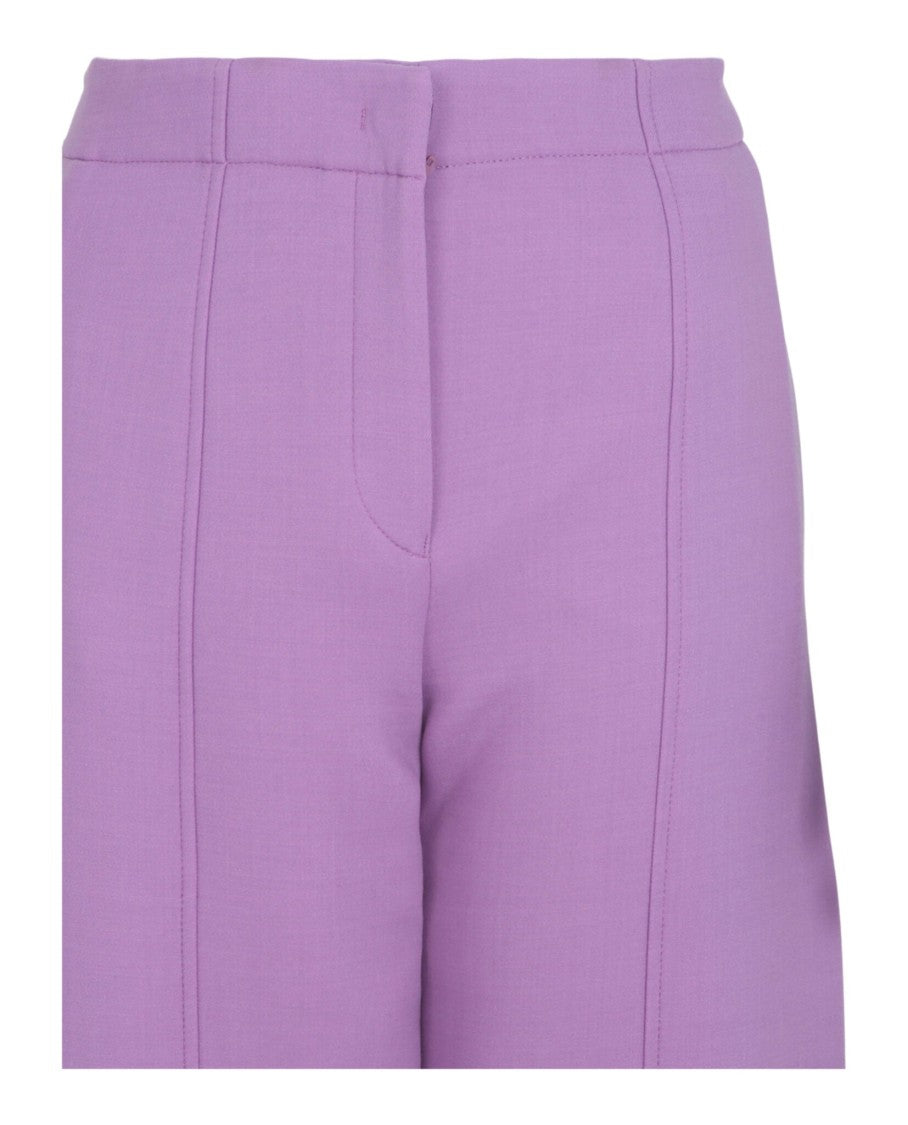 Ferragamo High-Rise Straight-Leg Trousers With Pintuck Seam Detailing
