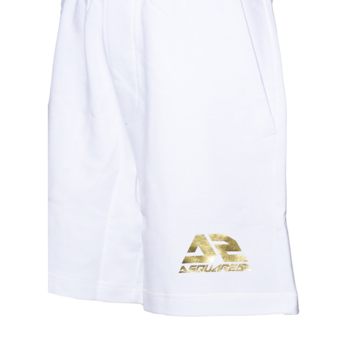 Dsquared2 Relaxed-Fit White Shorts With Metallic Logo Detail