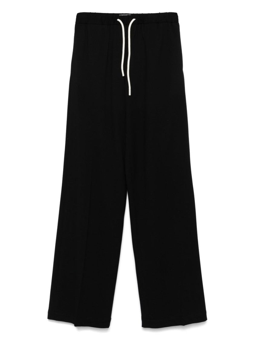 Circolo 1901 Relaxed Black Trousers With Wide Leg