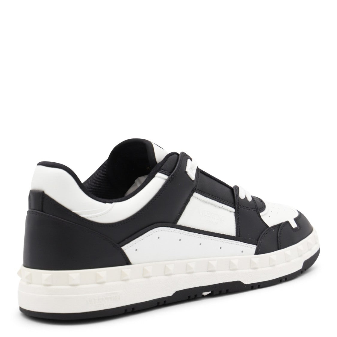 Valentino Garavani Black And White Leather Sneakers