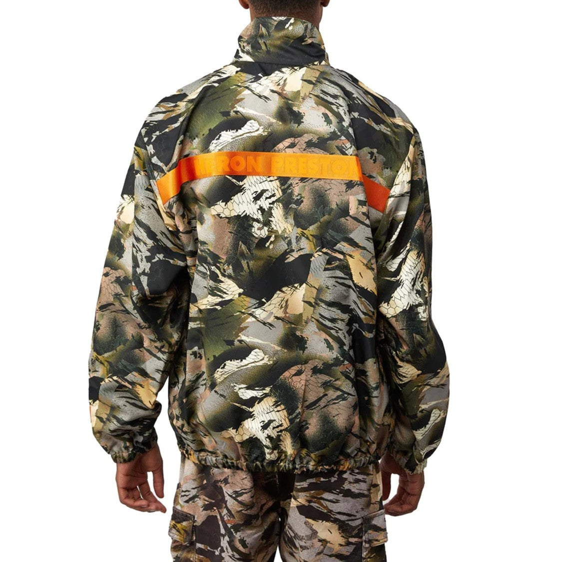 Heron Preston Camouflage Windbreaker With Stand Collar