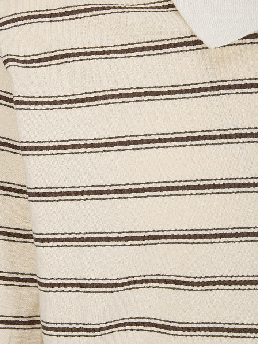 A.P.C. White Long-Sleeve Raye Polo Shirt