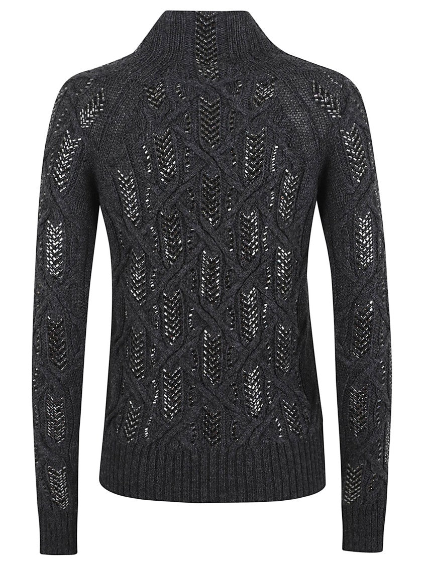 Ermanno Scervino Textured Wool Sweater With Openwork Pattern
