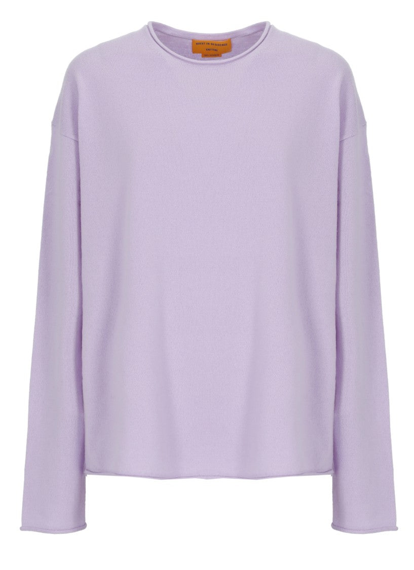 Guest In Residence Lilac Oversized Crew Cashmere Sweater