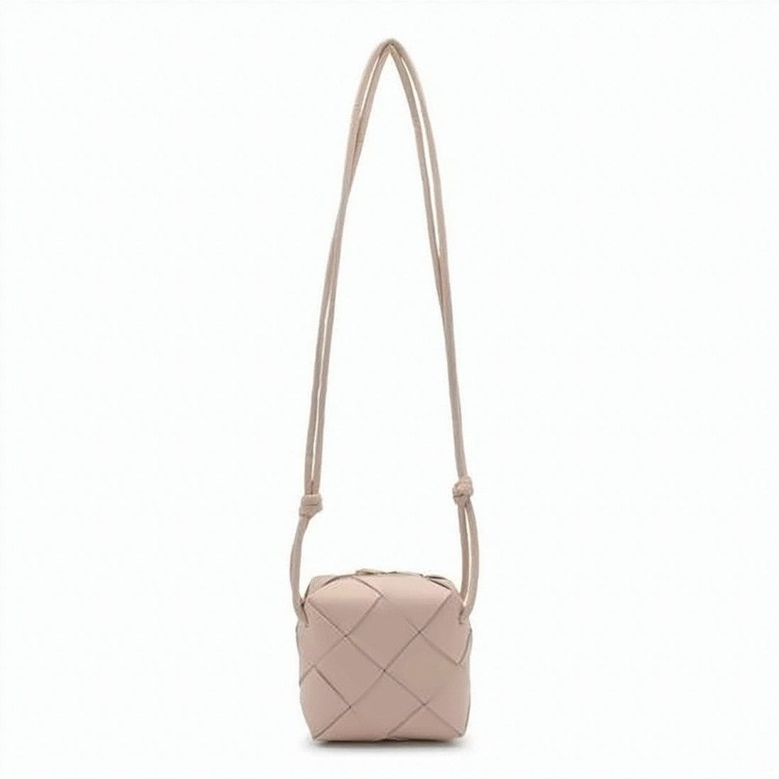 Bottega Veneta Padded Woven Lambskin Crossbody Bag With Adjustable Strap