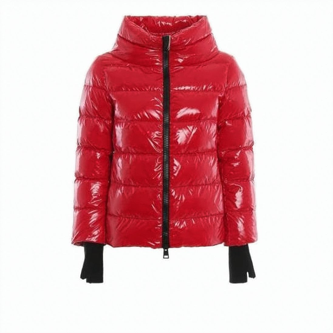Herno Glossy Short Puffer Jacket With High Collar