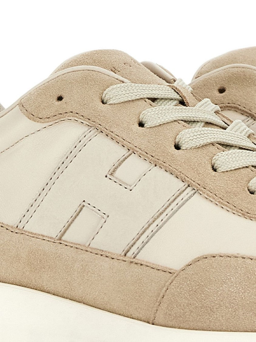 Hogan Beige Suede Overlay Sneakers