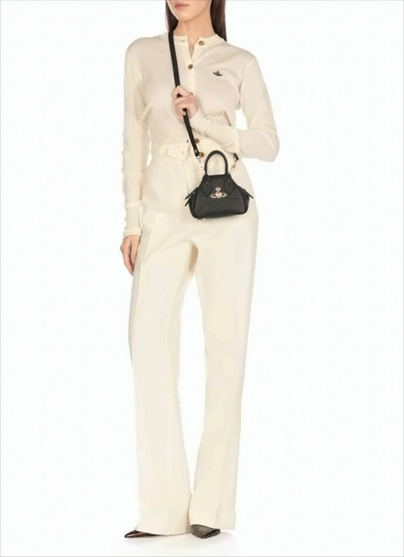 Vivienne Westwood Textured Synthetic Leather Crossbody Bag With Metallic Emblem