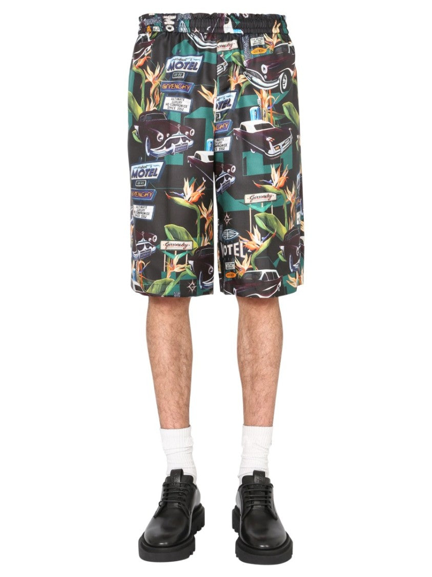 Givenchy Printed Silk Bermuda Shorts
