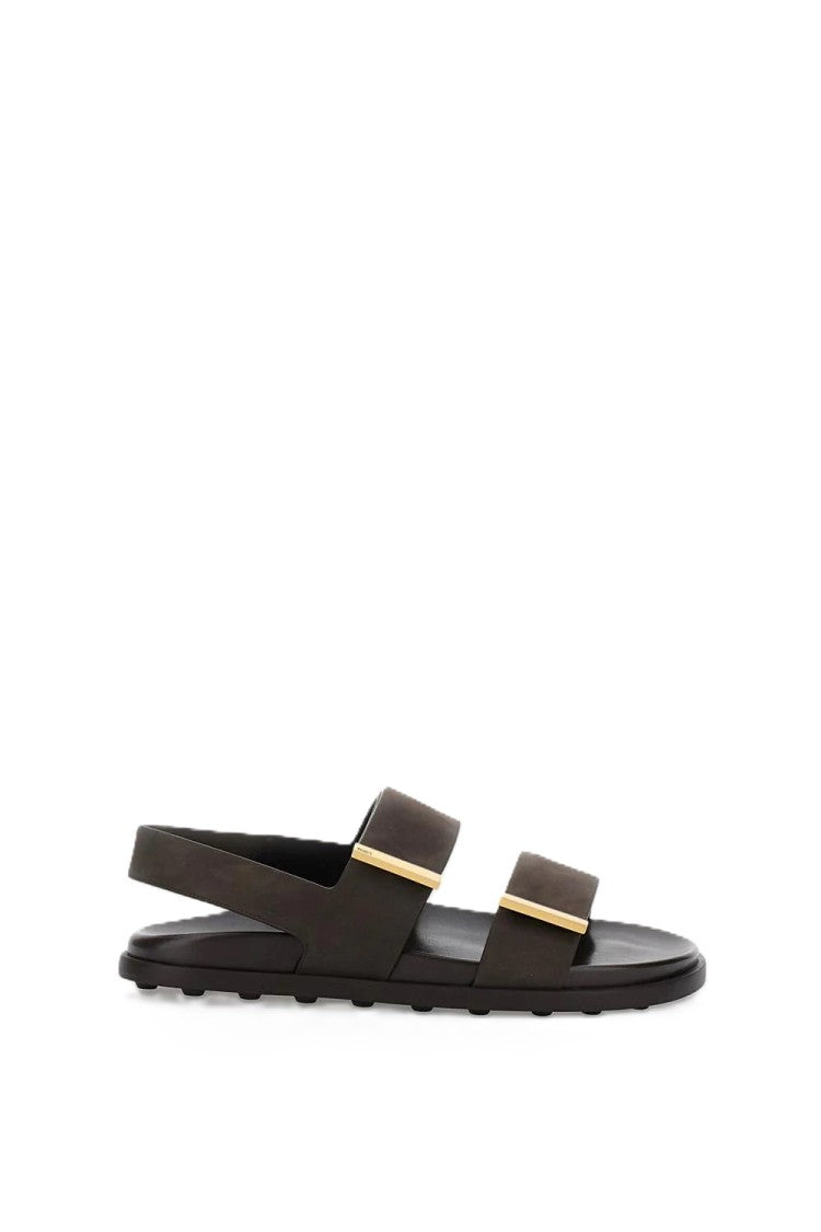Tod's Refined Flat Sandals With Gold-Tone Accents