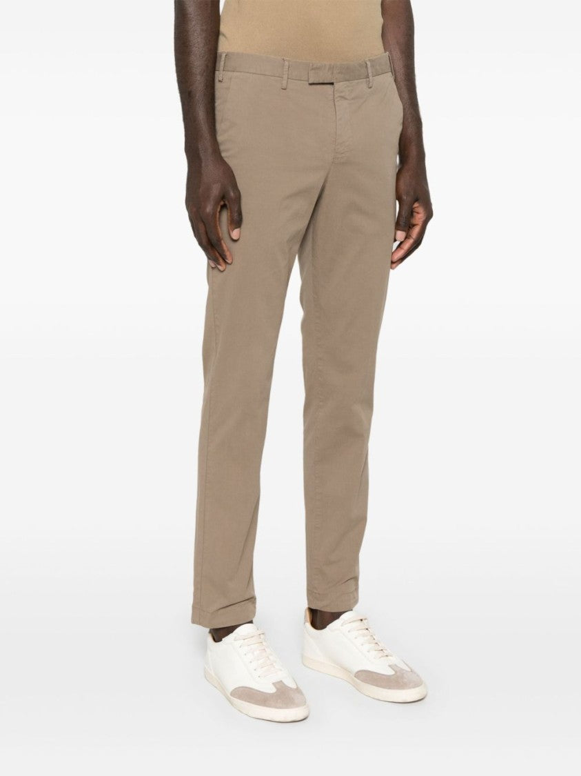 Pt Torino Brown Trousers With Hidden Closure