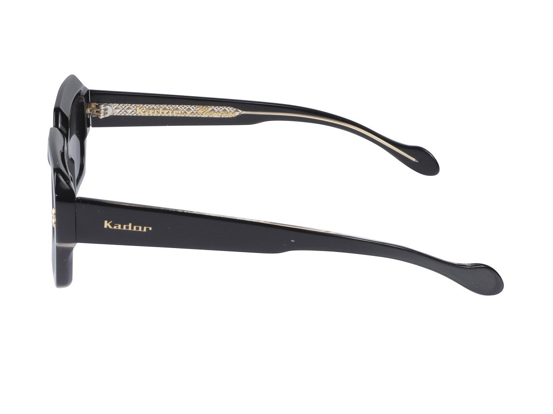 Kador Black Evy Glamour Glossy Oversized Square Sunglasses
