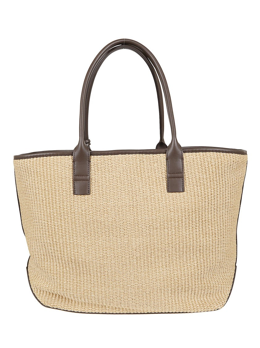 Hogan Spacious Shopper Bag With Calfskin Accents