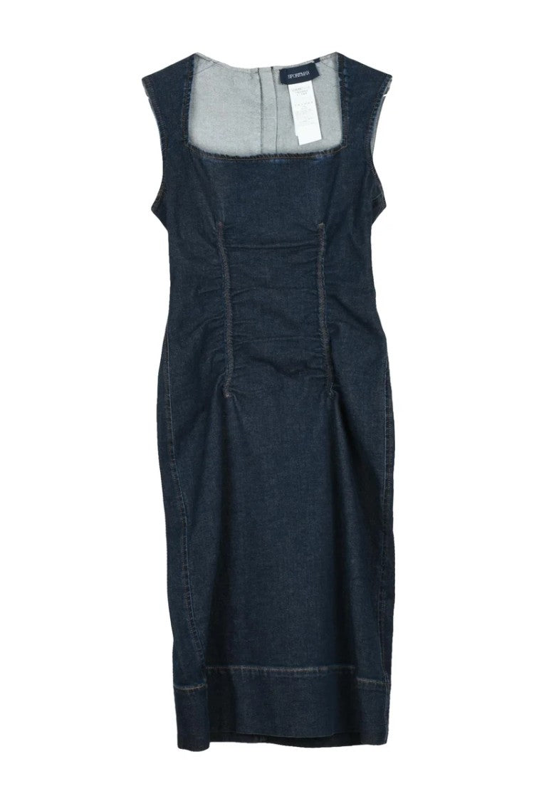 Sportmax Ruched Denim Dress - Blue