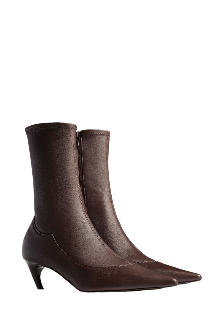 Khaite Valerie Mid Calf Boot 55 Stretch Lambskin Mid-Calf Boots