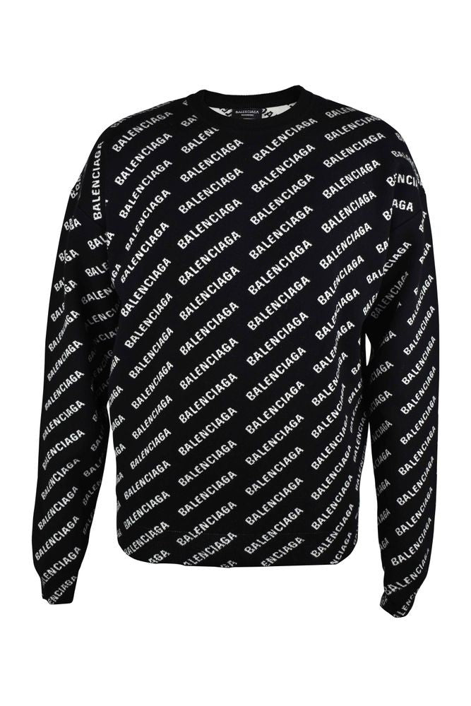 Balenciaga Black Cotton Wool Sweater