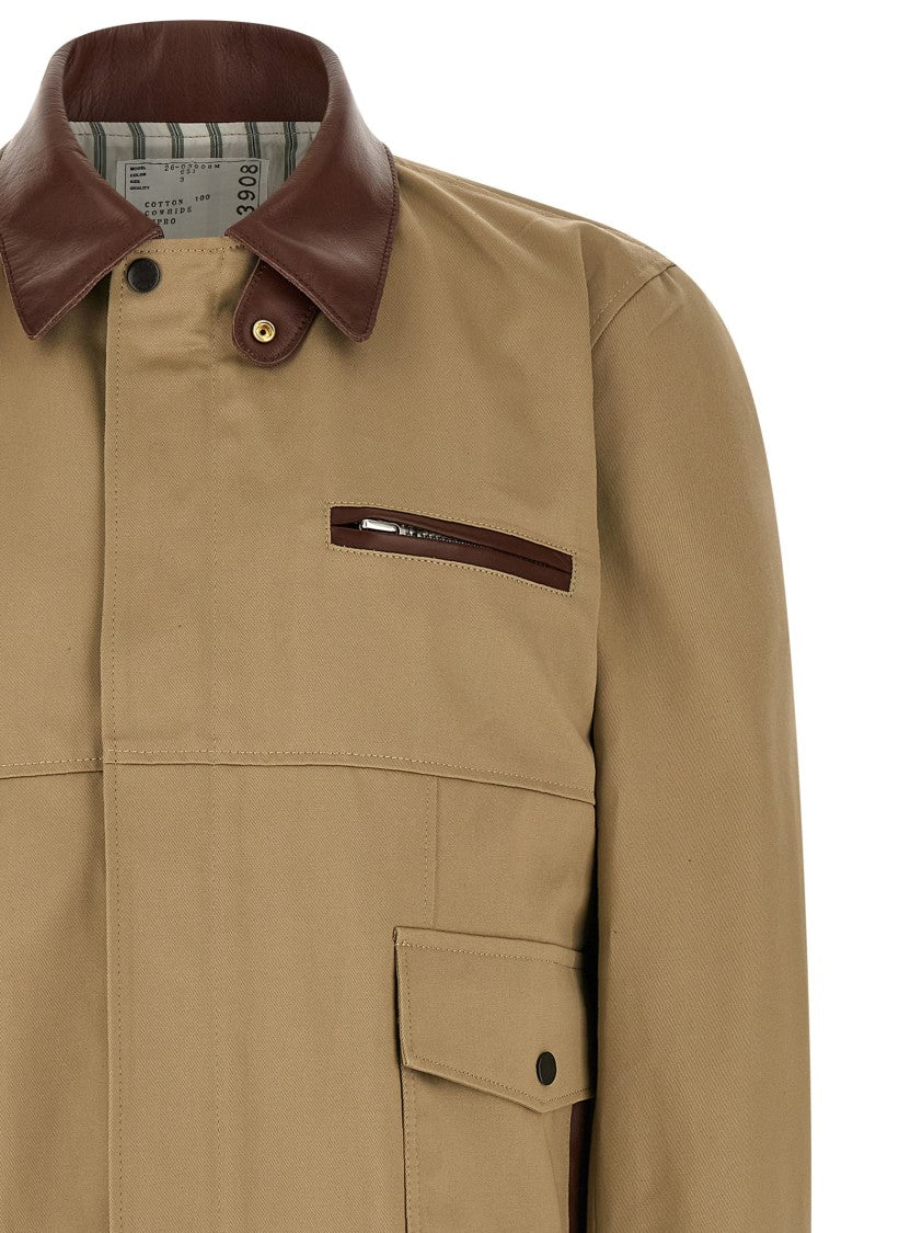 Sacai Blouson Jacket With Nappa Leather Accents