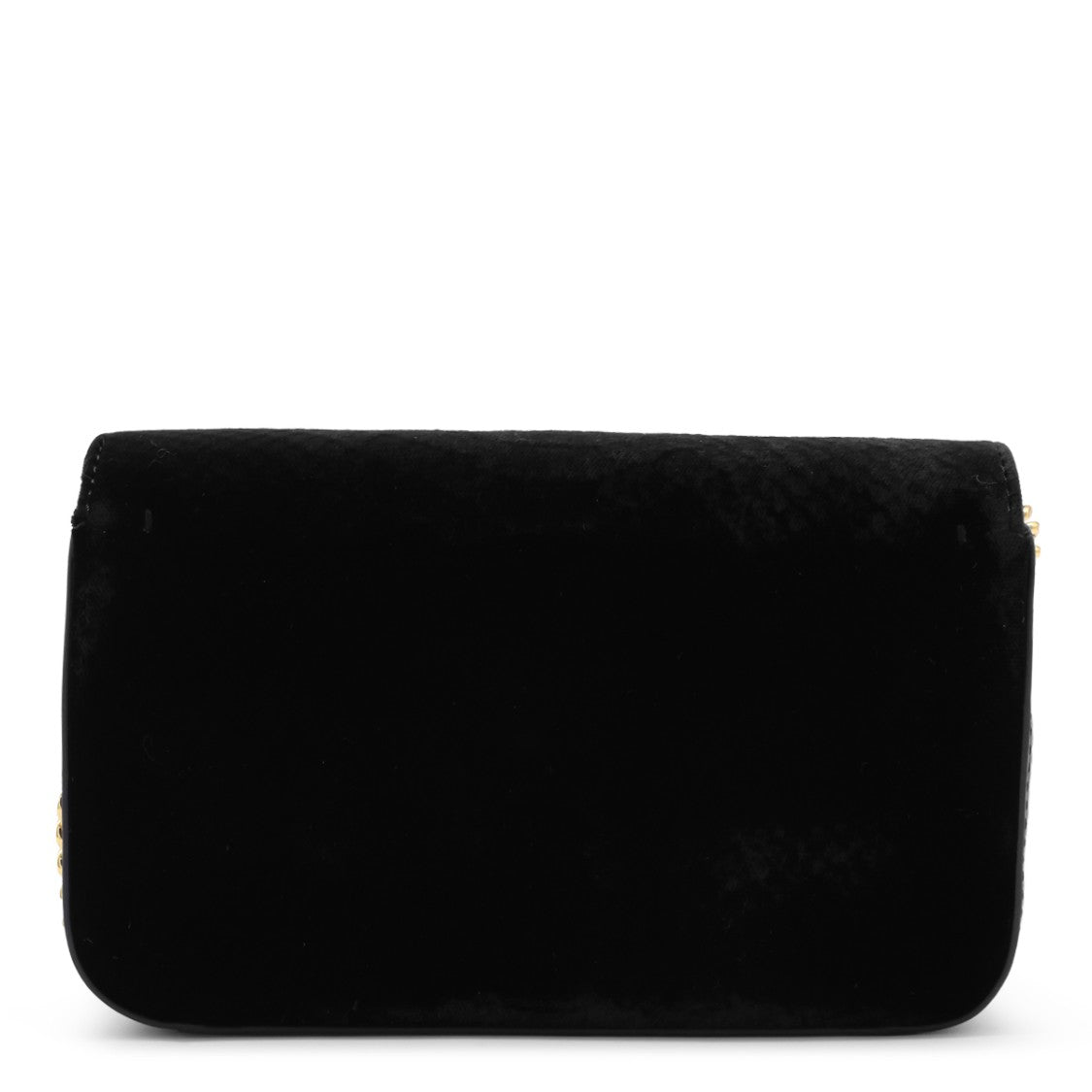 Elisabetta Franchi Rectangular Velvet Gold Chain Strap Shoulder Bag