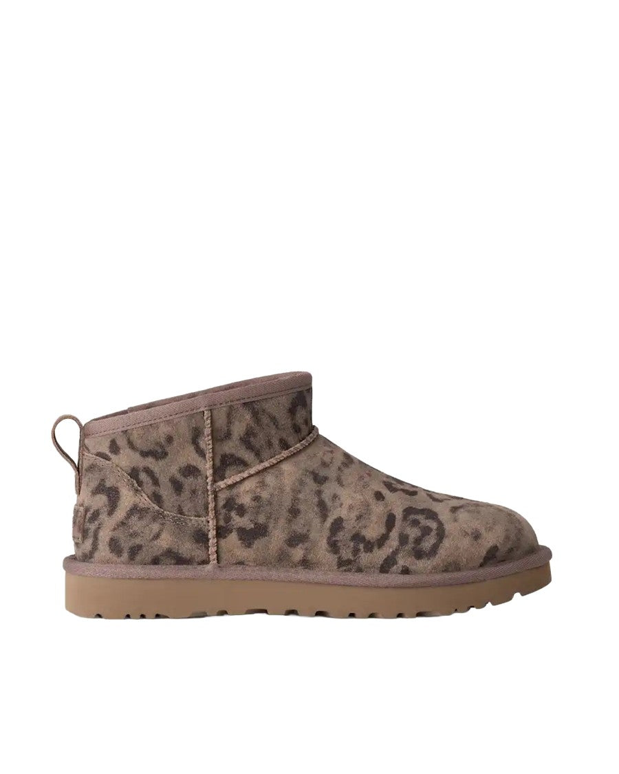 Ugg Spotted Animalier Classic Ultra Mini Shearling Ankle Boots