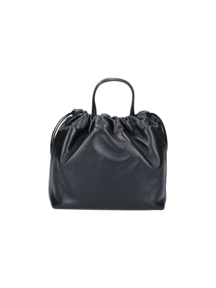 Chloé Icons Drawstring Chain Strap Black Nappa Leather Shoulder Bag
