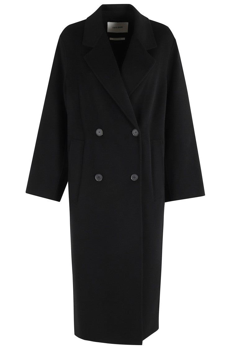 Ivy & Oak Long Black Wool Coat