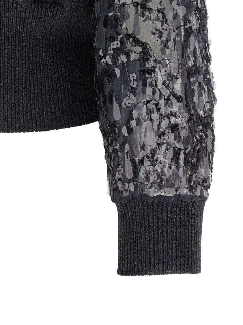 Brunello Cucinelli Sequin Sleeve Cardigan