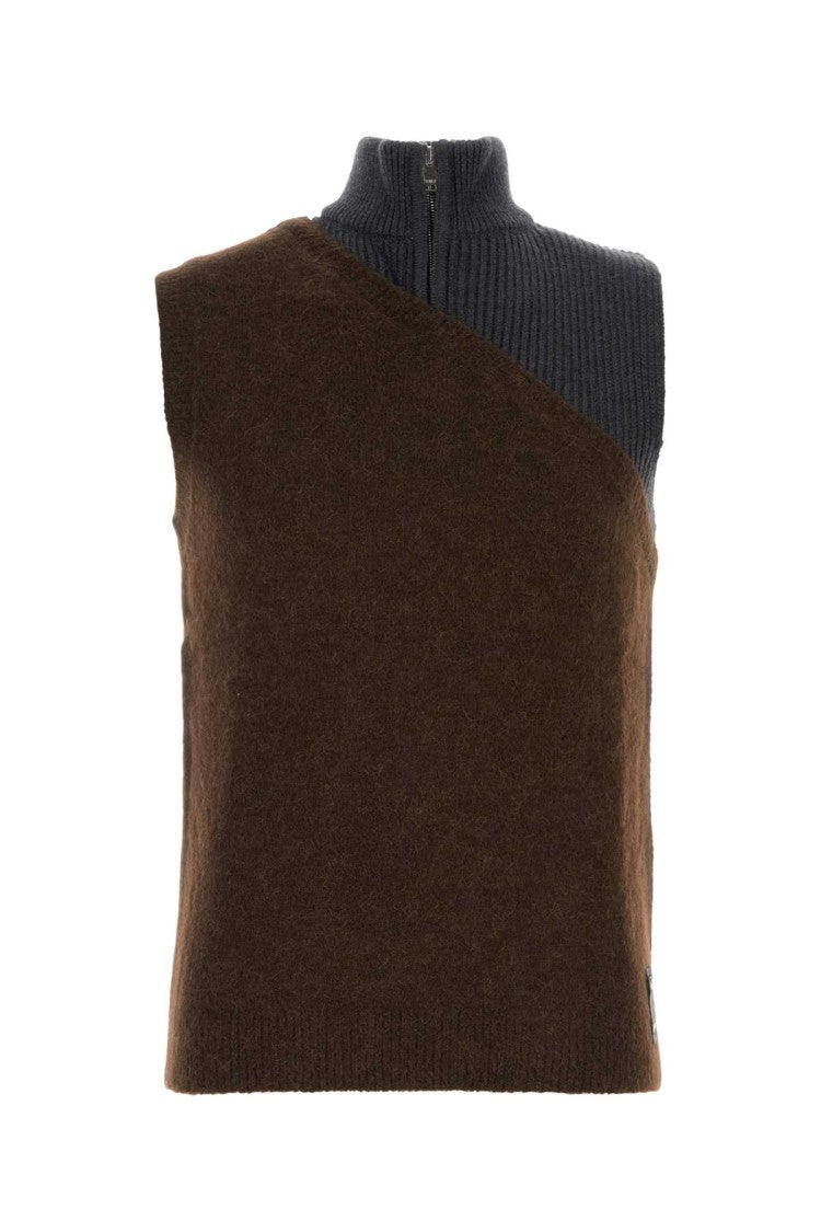 Fendi Two-Tone Stretch Wool Blend Vest