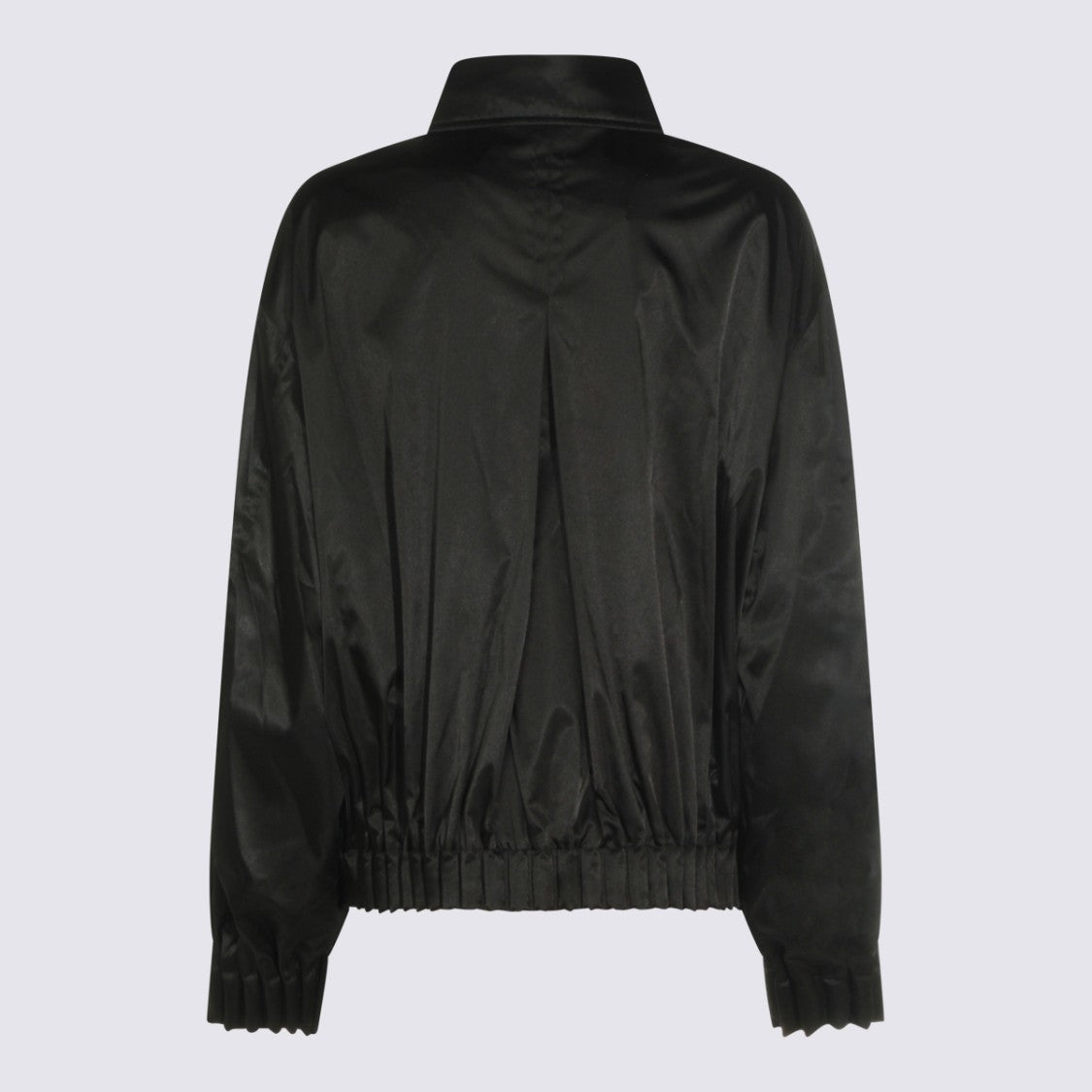 Raxxy Structured Black Jacket With Pleated Detailing