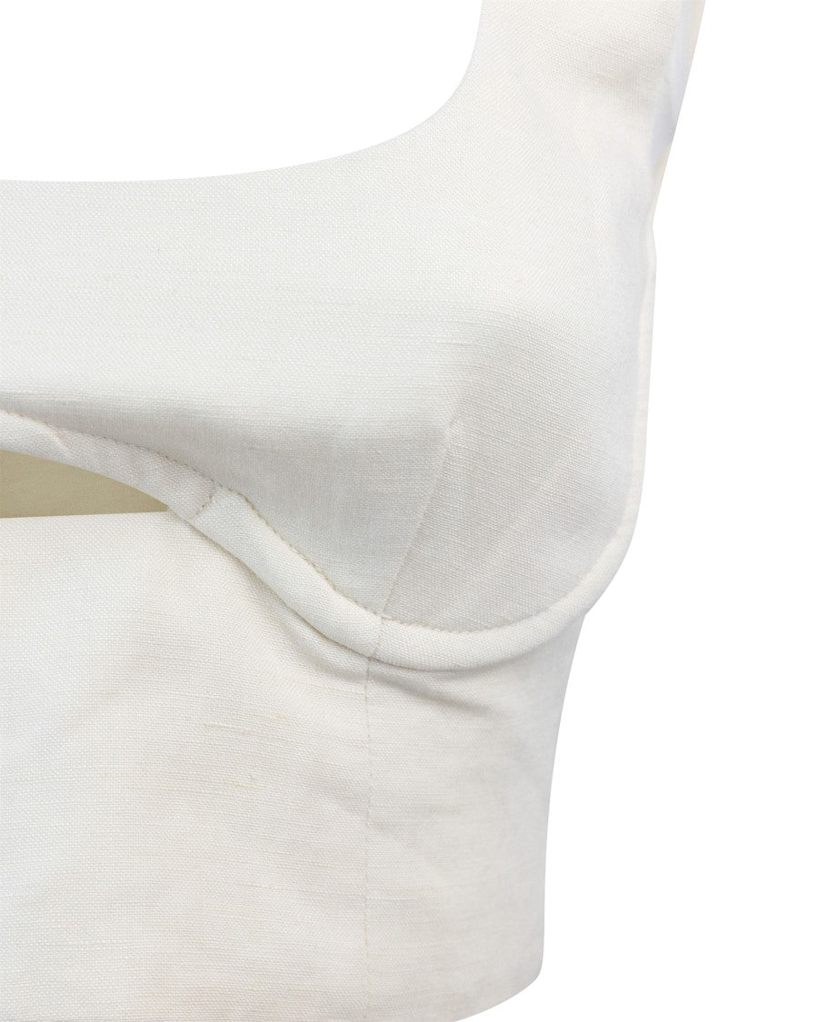 Patrizia Pepe Cut-Out Top – White
