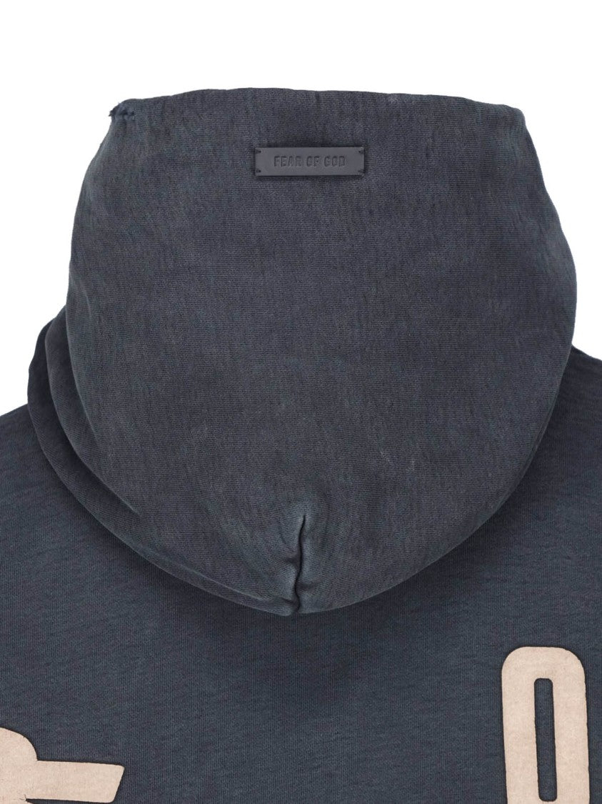 Fear Of God Grey Cotton Logo Hoodie