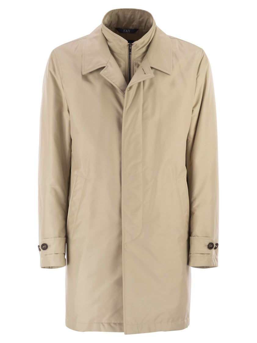 Fay Morning Coat In Technical Poplin