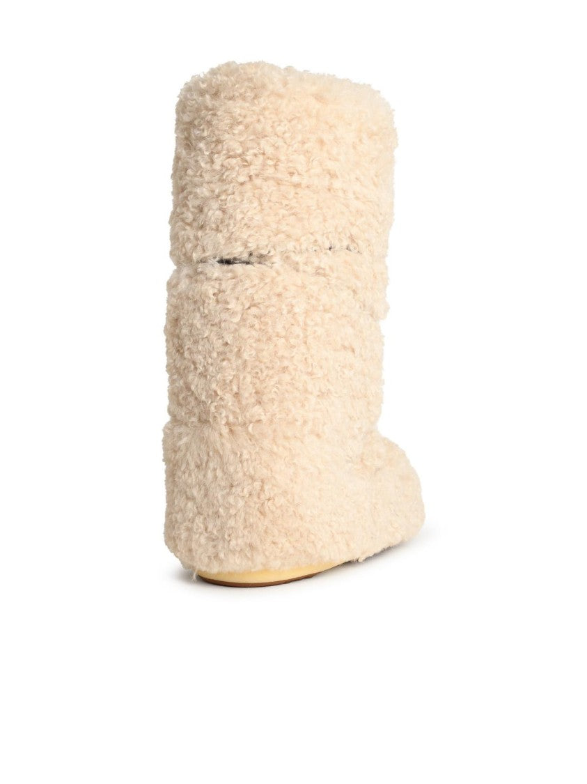Moon Boot Ecru Faux Fur Boot