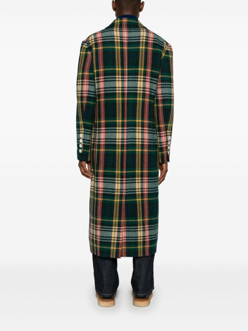 Vivienne Westwood Forest Green Tartan Check Double-Breasted Coat