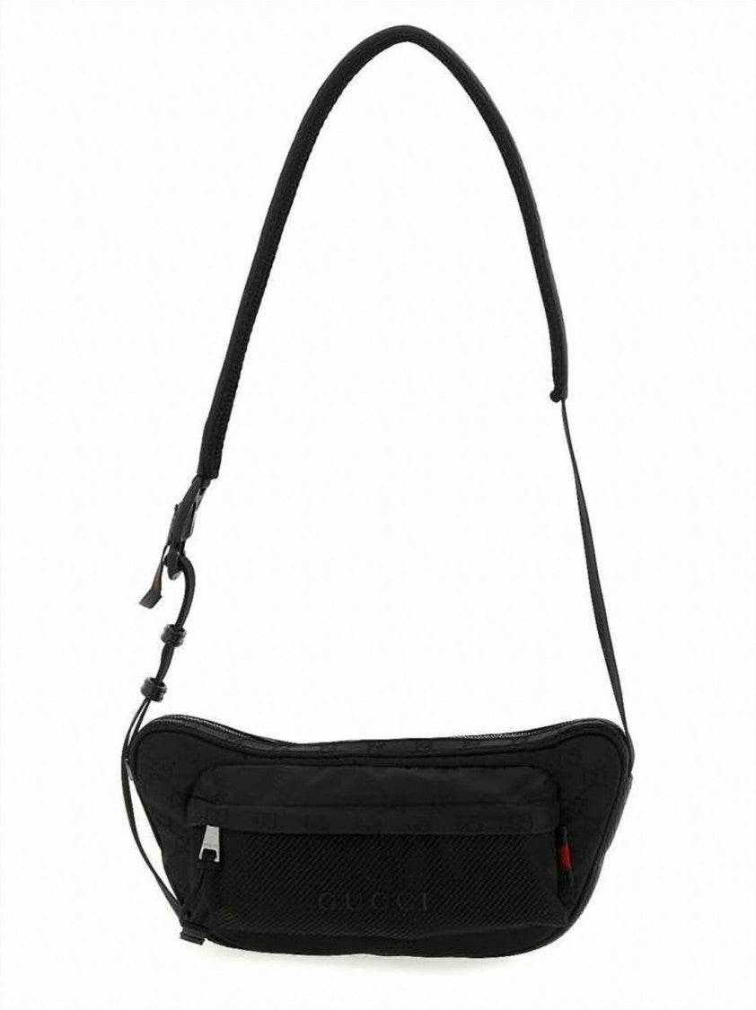 Gucci Sleek Nylon Slingback Bag With Embossed Pattern