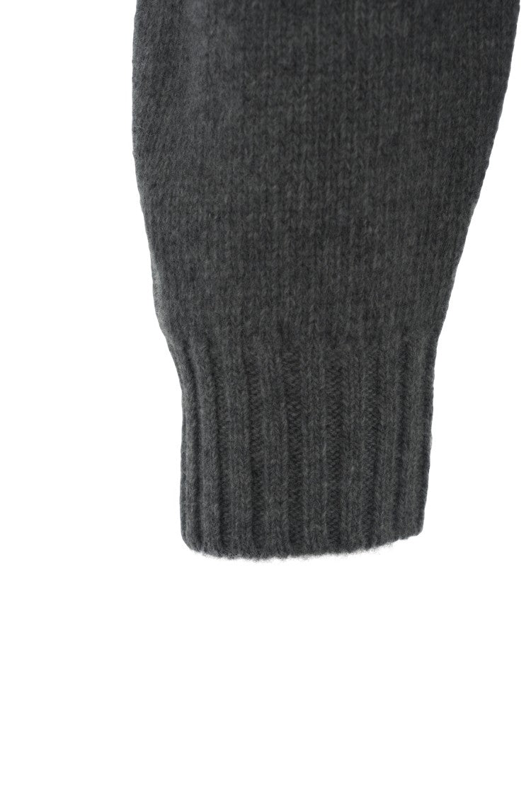 Herno Timeless Grey Wool Sweater With Crew Neckline