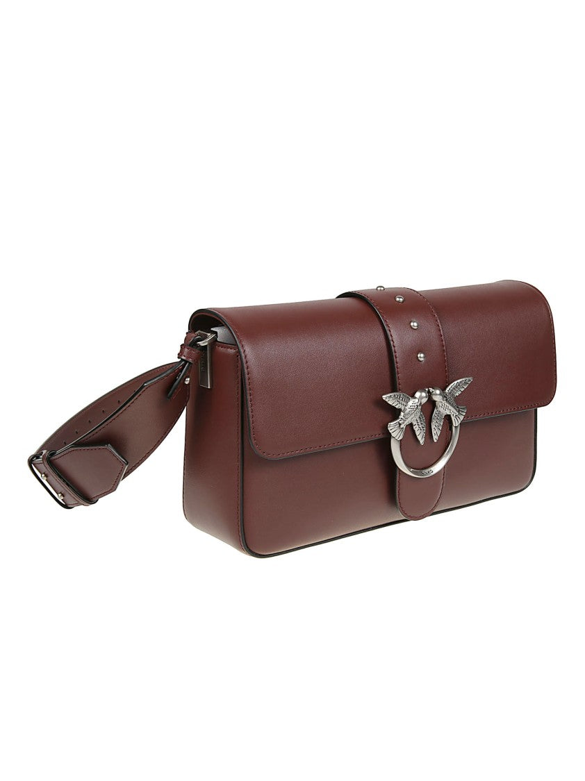 Pinko Love One Classic Leather Shoulder Bag