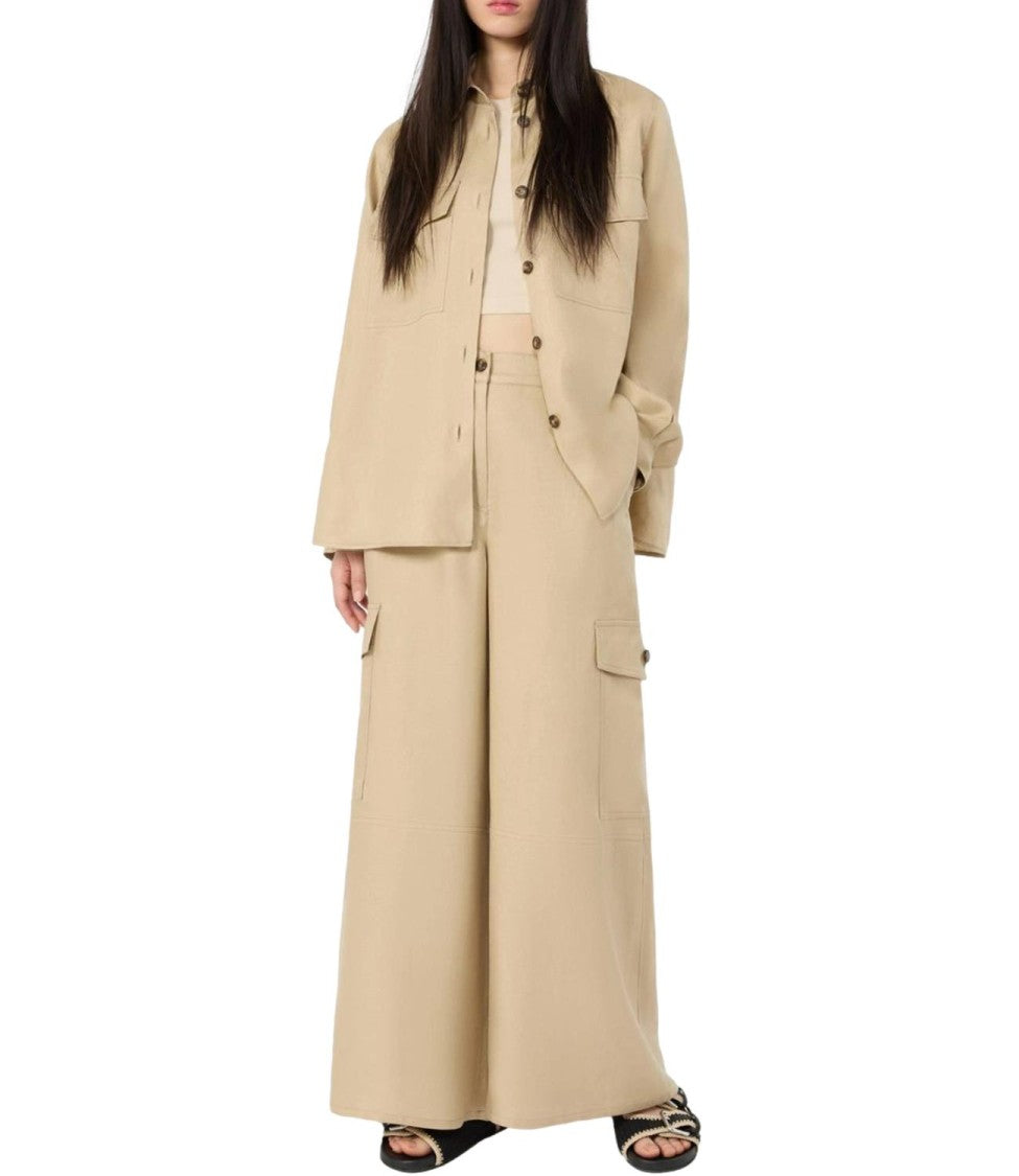Max Mara High-Waisted Wide-Leg Pants With Utility Pockets