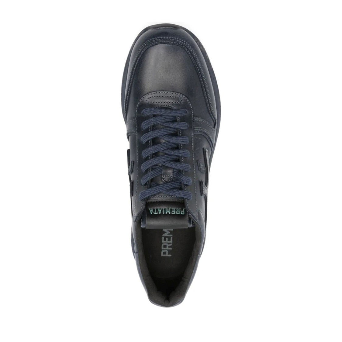 Premiata Blue Mick Leather Low-Top Sneakers