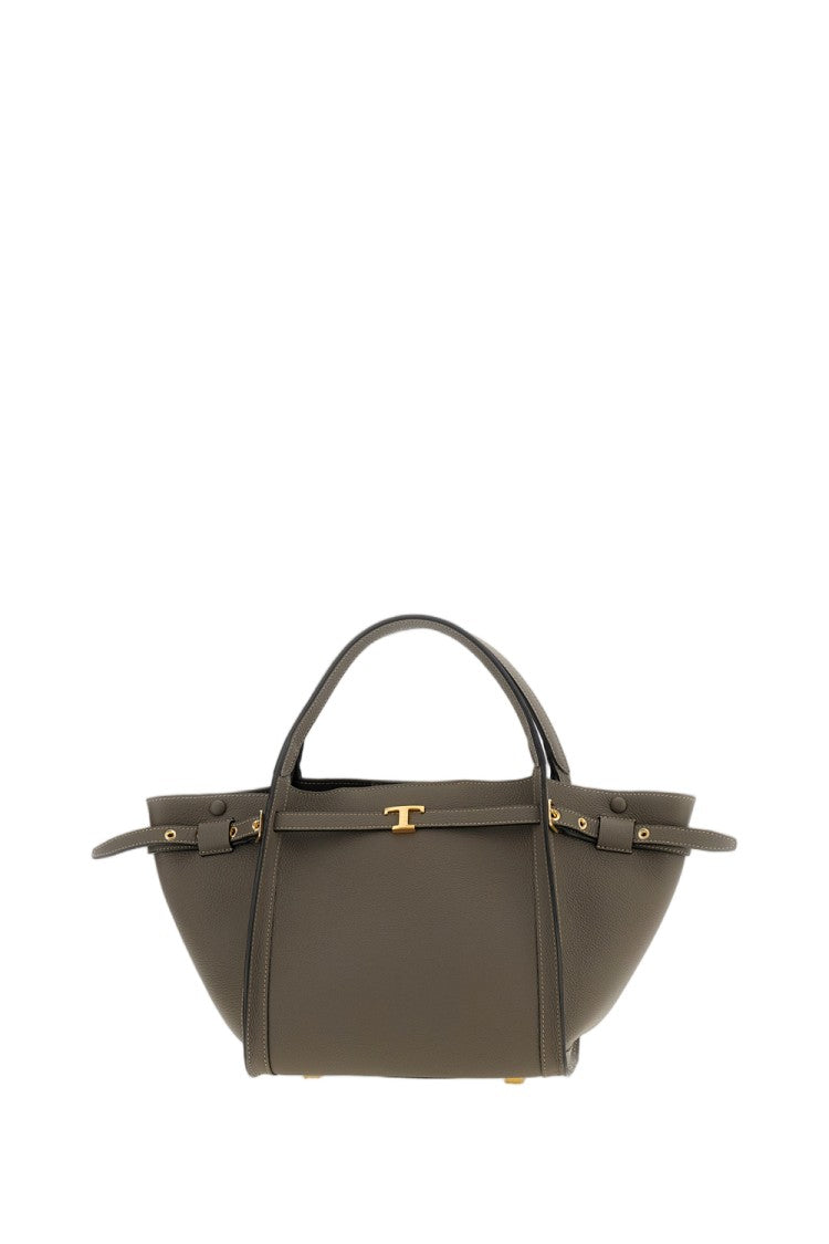 Tod's Brown Tim Small Leather T-Strap Tote Bag